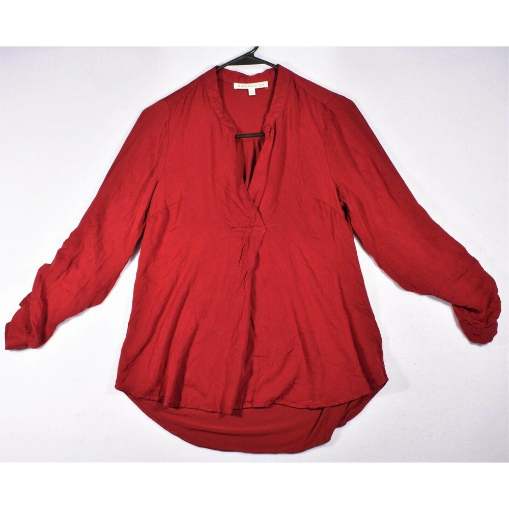 Daniel Rainn Top Women's Size Small Crochet Red Cotton Top